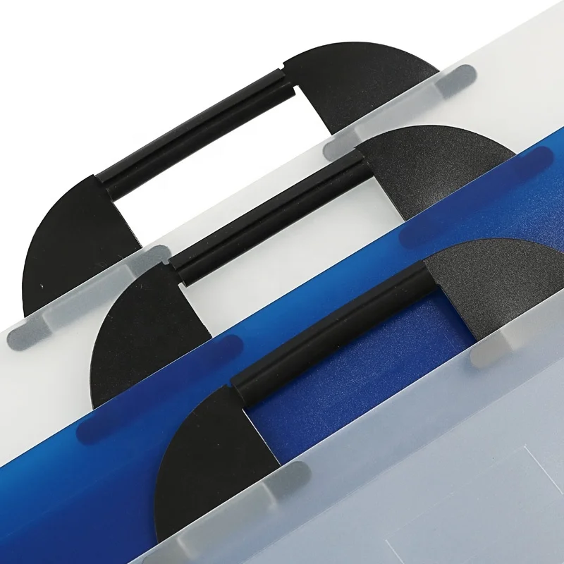 New Items Office Stationery Customized Document Bag Transparent Handle File Folder