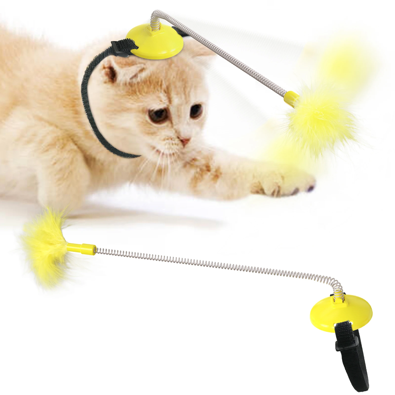 
Wholesale Pet Toys Manufacturers Kitten Self-hyping Magic Wand Cat Toys With Spring Feather 