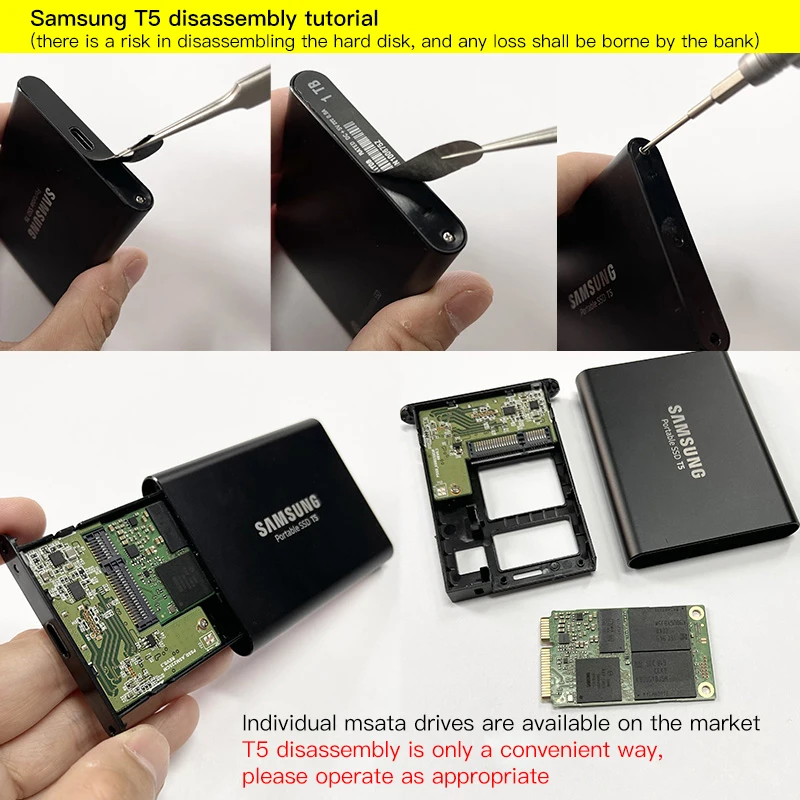 MSATA to SATA Enclosure, mSATA to 2.5 SATA Adapter with Case, 50mm Mini SATA SSD Hard Drive to 2.5 Inch SATA 3.0 Converter
