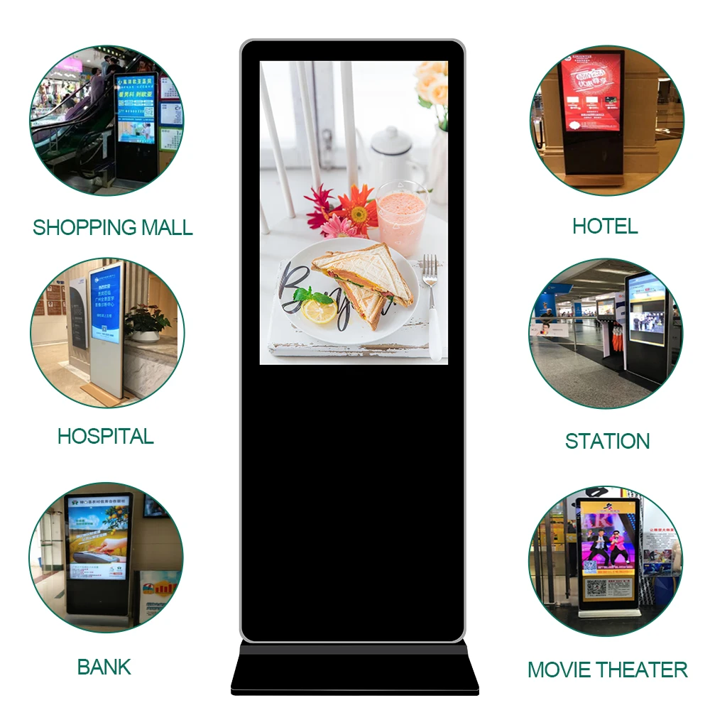 43 55 65 75 85 Inch Customize Vertical Stand Alone LCD Display Totem Floor Stand Digital Advertising Signage