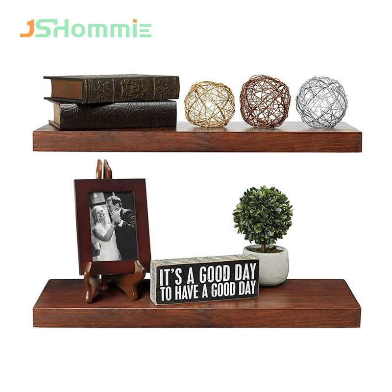 
JSHOMMIE Wooden Cheap2 Tier Floating Wood Shelf Floating Wall Shelves for living room decorated 