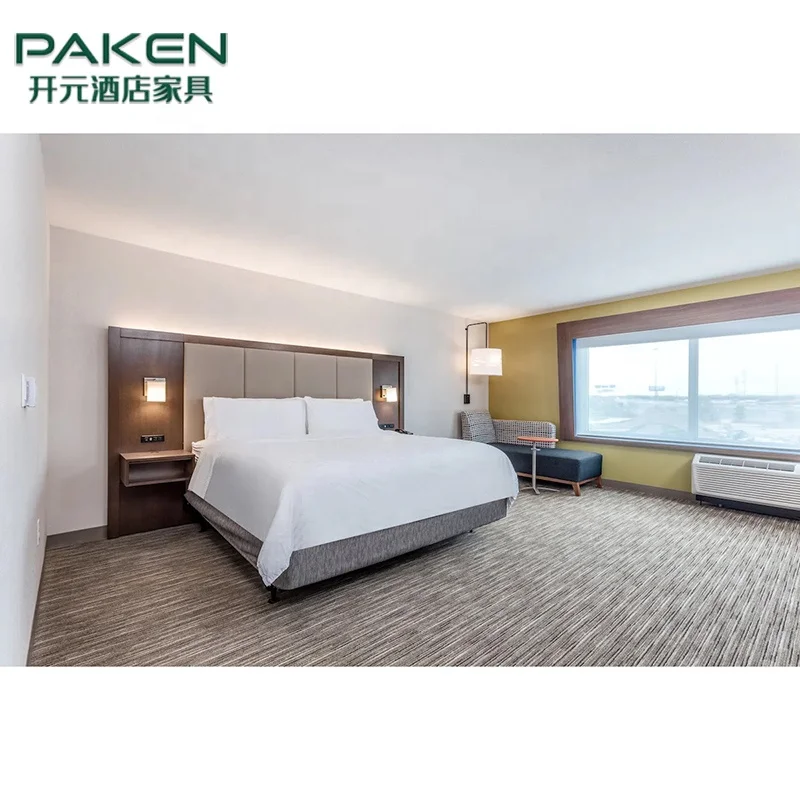 Wholesale Holiday Inn Express Hotel Room Furniture Packages Modern King Bed Headboard Frame Hotel Furniture
