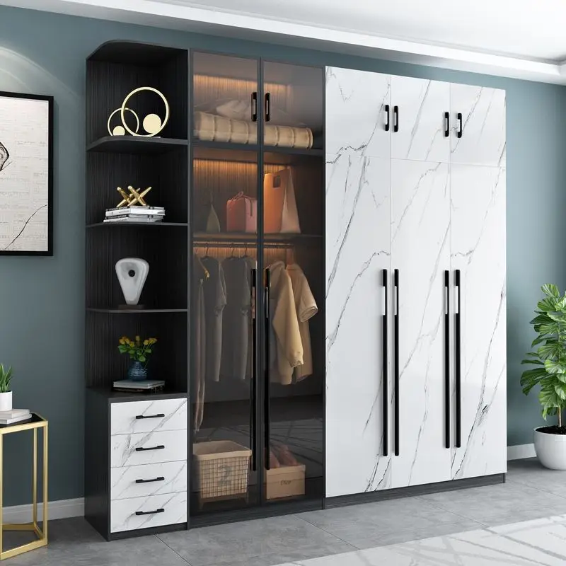 Customized Size Wardrobes Melamine Finished Plywood Closet Design
