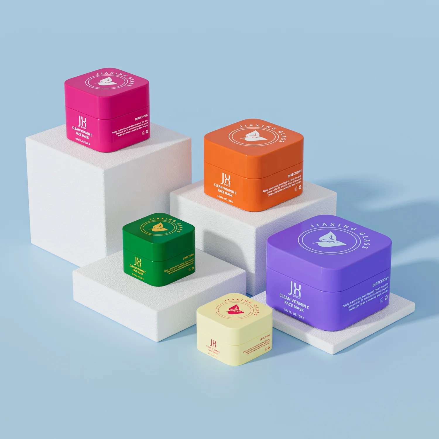 Luxury skincare packaging small frosted empty pink customized square pp beauty plastic cosmetic cream jars