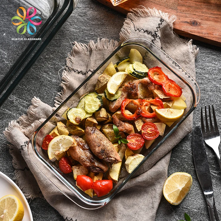 
Bakeware Tempered Glass Baking Dish Creative Rectangular Heat Resisting Glass Baking Tray for Baking and Cooking 