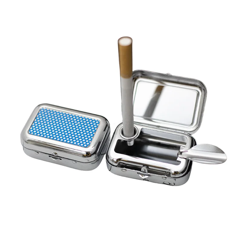 Cheap Metal Ashtray Portable Small Cigarette Mini ash tray Wholesale Smoking Accessories Portable Metal Ashtray for cigar