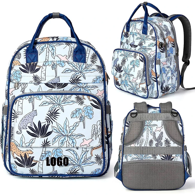 Custom Printed Mummy Backpack Cartoon Insulated Baby Diaper Bags Travel Laptop Back pack for Student Leisure Sport Travel Bags