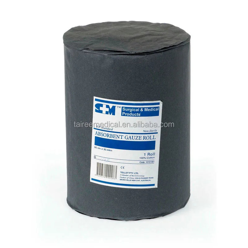CE ISO Medical Surgical High Absorbent Gauze Roll 100 Yards Non Sterile 100% Cotton Absorbent 4ply Gauze Roll