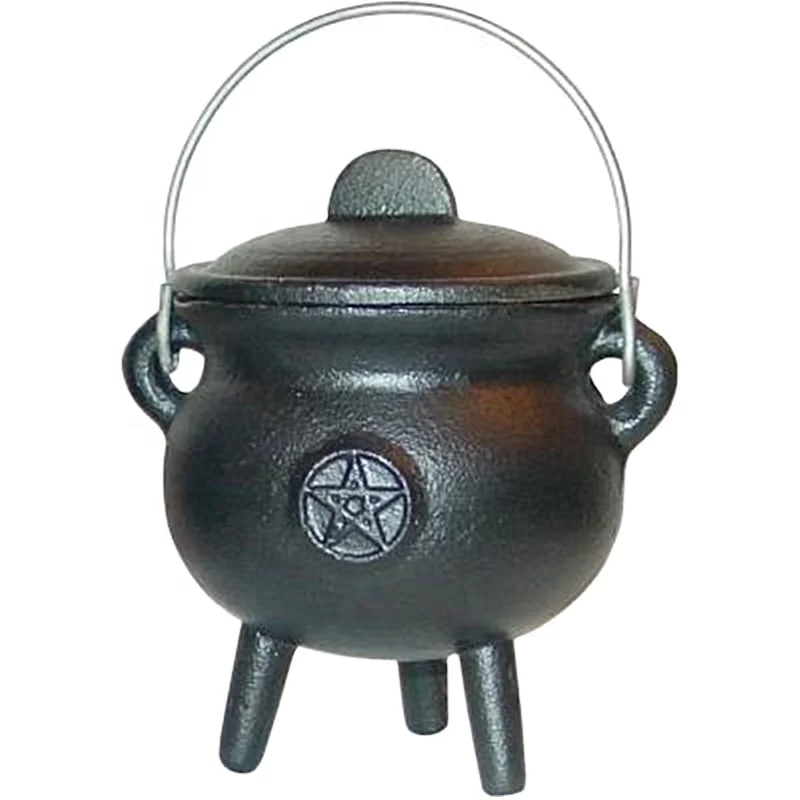 Halloween gift Mini Cast Iron Pentagram Cauldron