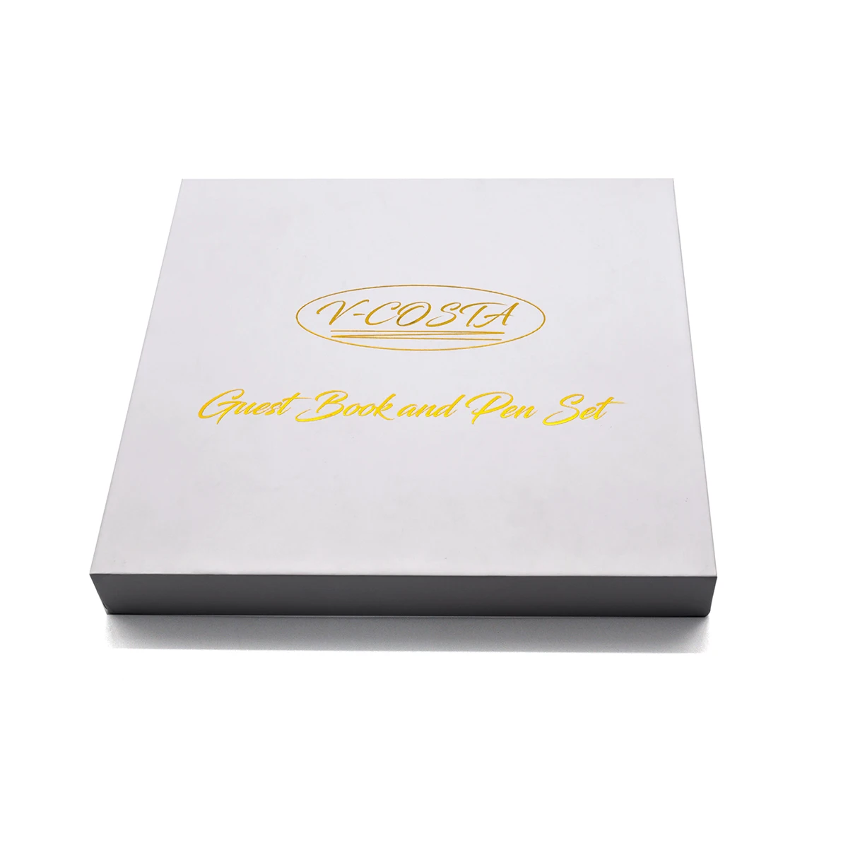 2021 2022 wholesales good quality wedding memory Signature white vow baby shower guest books in presentation box set with pen