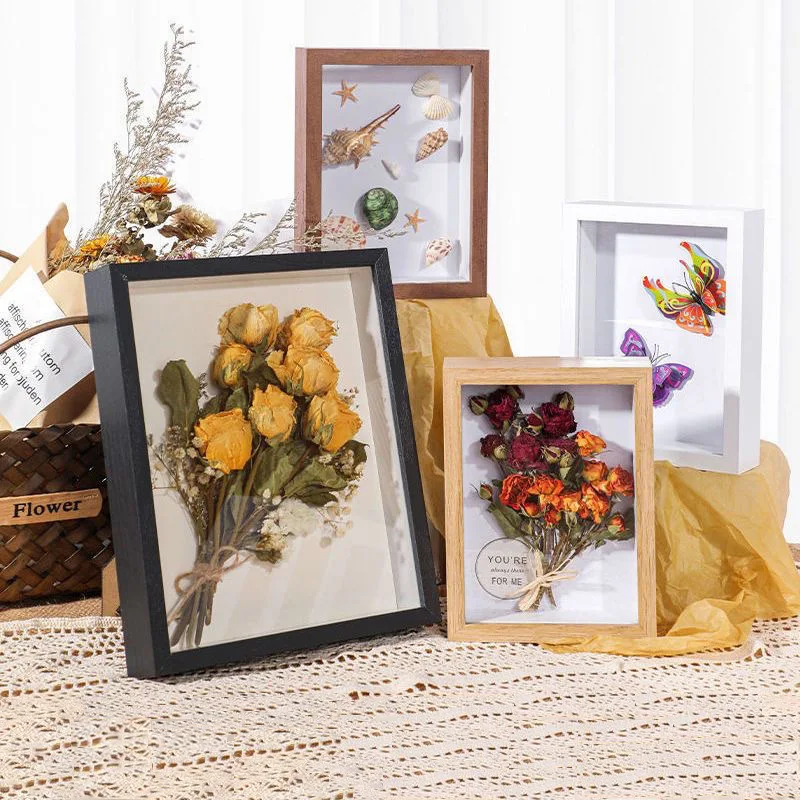 Hollow three-dimensional picture frame is suitable Diy shell clay painting insect dried flower specimen souvenir doll collection