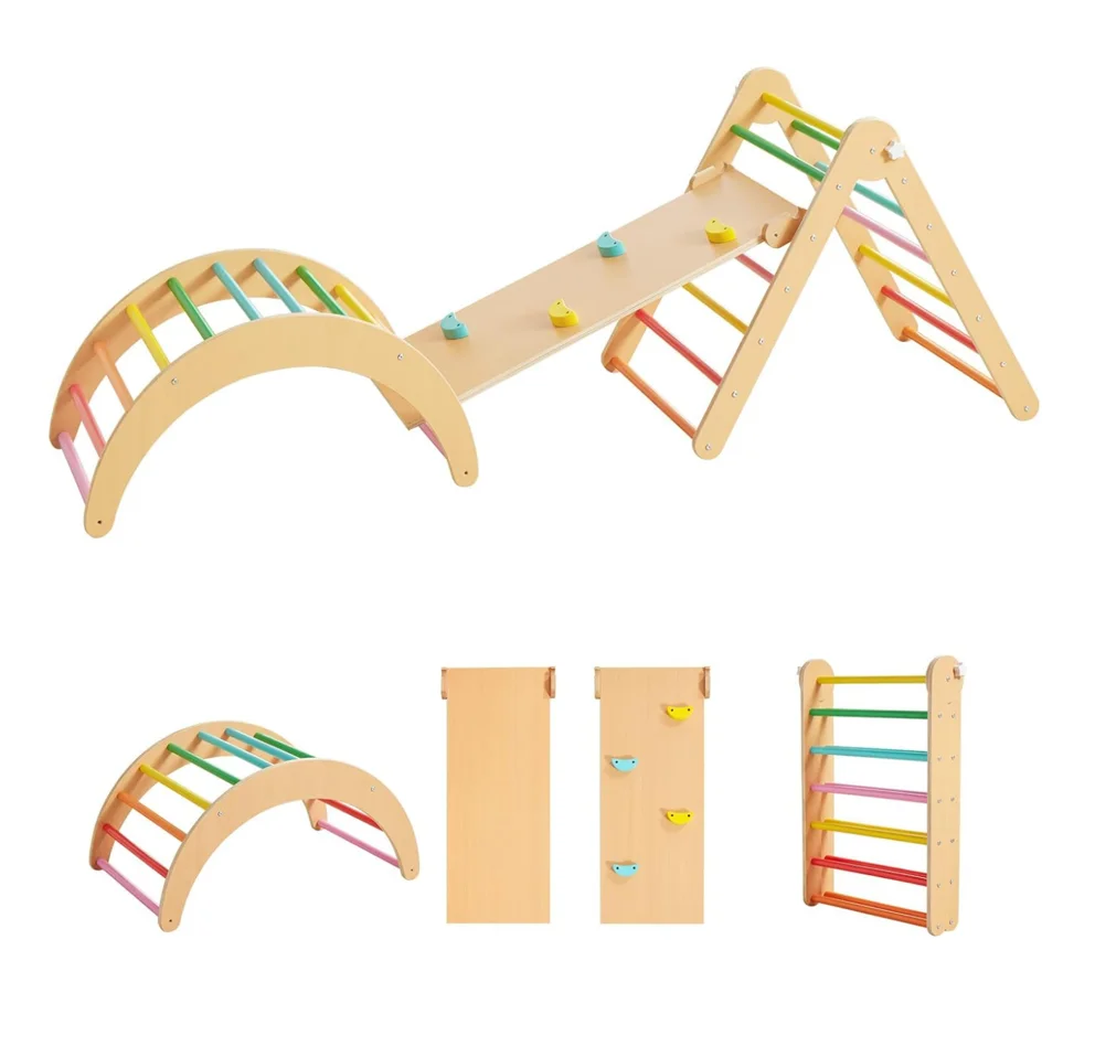 Custom 3 In1 Indoor Toys Montessori Piklers Montessori Climbing Triangle Montessori Climbing Gym Piklers Triangle Set