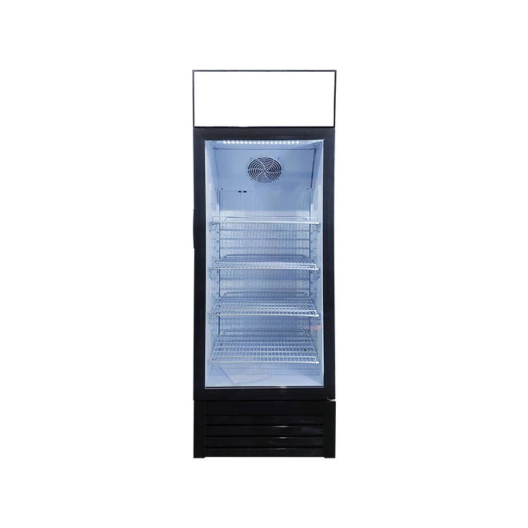 Meisda SC190B 190L Upright Commercial Refrigerator Stainless Steel Beverage Display Fridge with Electric Power Portable Used Gla