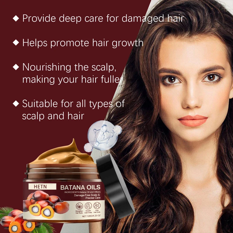 OEM customized 100% original Pure  Batana 0il Improve dry and frizzy hair repair shine and smooth hair mask For Hair Growth