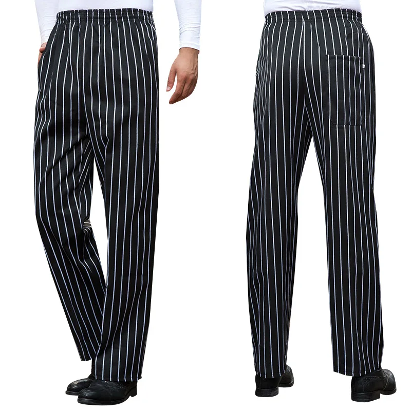 Hot sale fashion restaurant black pants kitchen hotel cooking men loose work trousers and chef pants