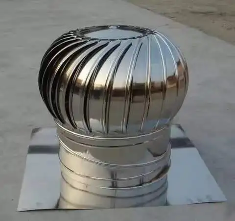 201 304 Stainless Steel No Power Cowl Vent Cover Roof Ventilation Fan Metal Wind Driven Powerless Turbine Fan