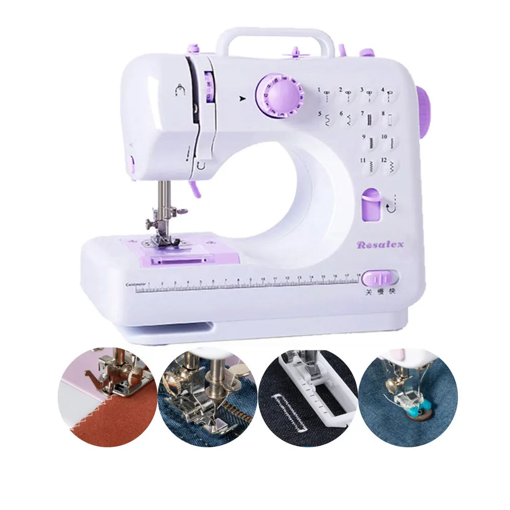 RS-505 12 thread low noise convenient twin needle sewing machine with lighting function