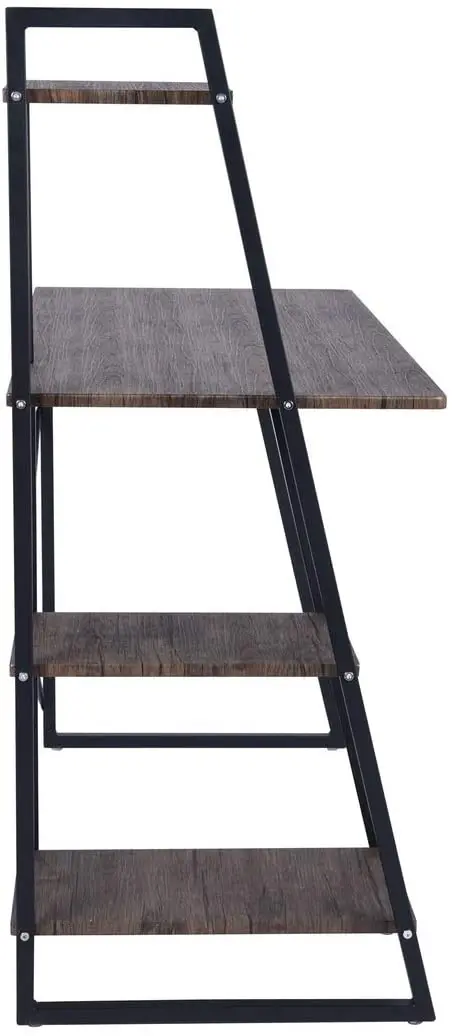 Computer Writing Desk with 3-Tier Shelf Modern Simple Study Desk Small Home Office PC Gaming Desk Laptop Notebook Table