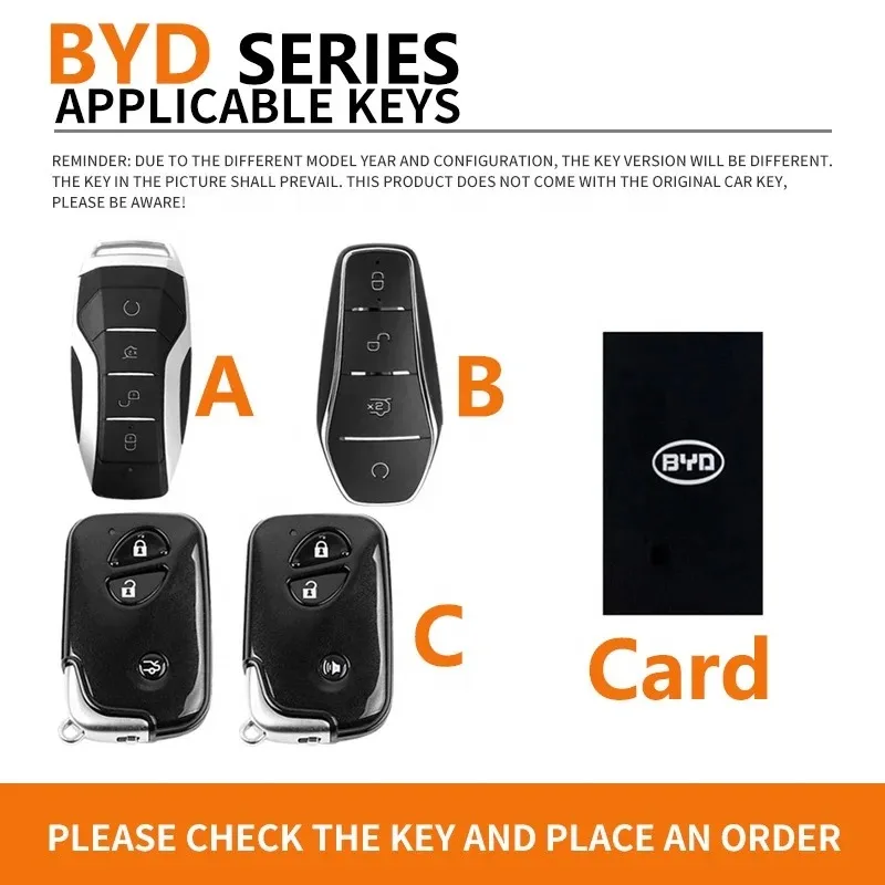 Cowhide Metal Car Keys Bag Cover Keychain Car Key Case For BYD Car Key Accessories