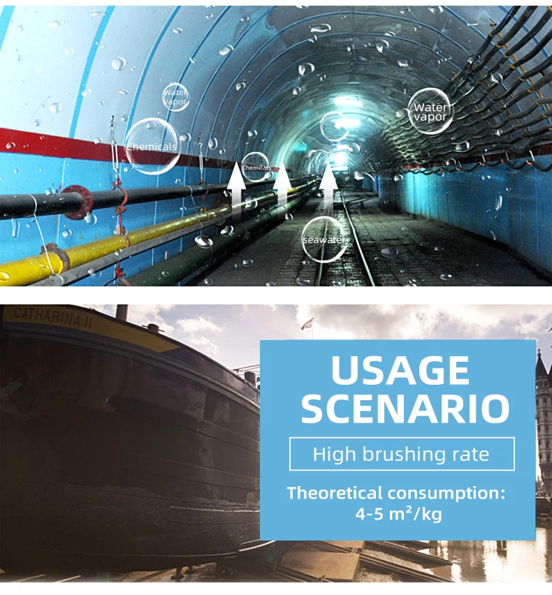 KYUMI Epoxy Coal Tar Anticorrosion Rust Resistance Paint Coating For Marine Ship Boat Underground Pipes