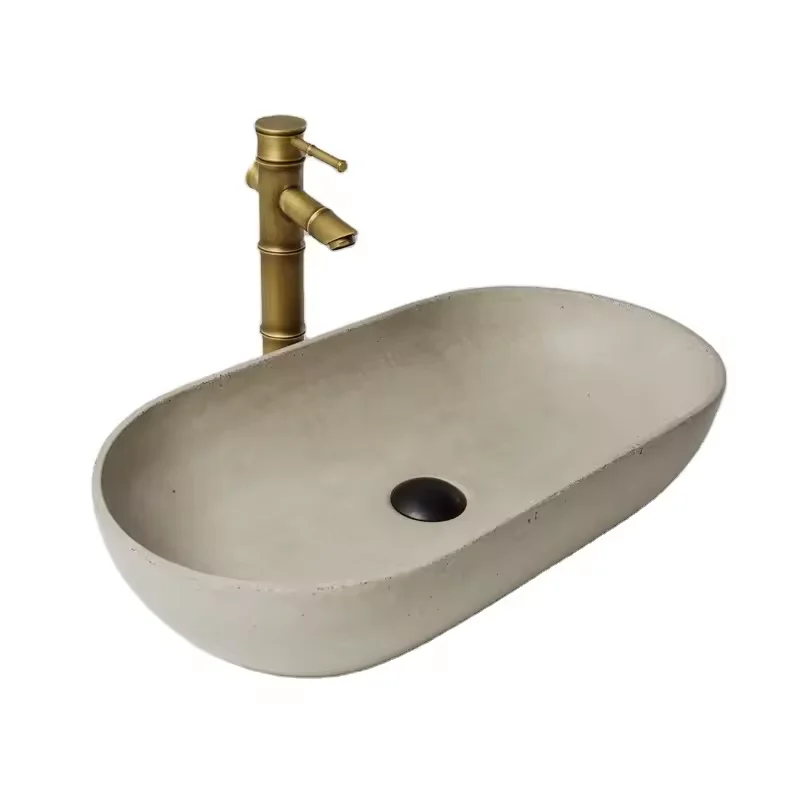 New Arrival Oval shape Environmental protection Concrete Cement Basin for washroom