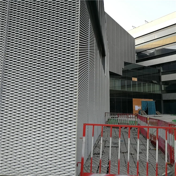 Black Gray silver color aluminium expanded metal wire mesh panel for facade decoration