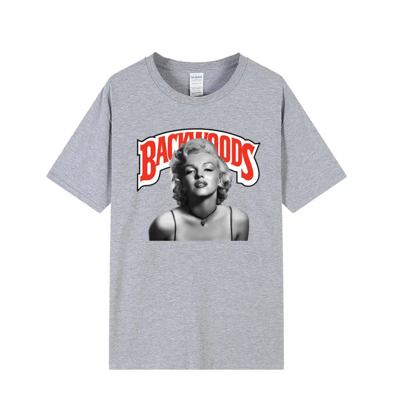 Wholesale Soild Color Cotton Heat Transfer Printing Hip Hop Streetwear Men Women Unisex Cookie Backwoods T Shirt In Bulk