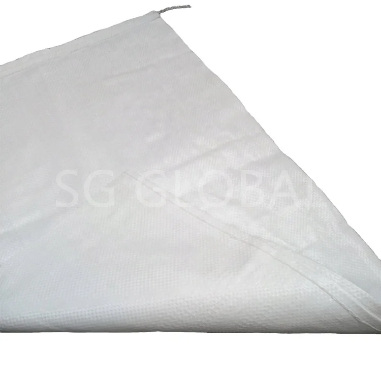 Factory Custom Made Plain White 50kg Polypropylene Plastic Bag for Rice Corn