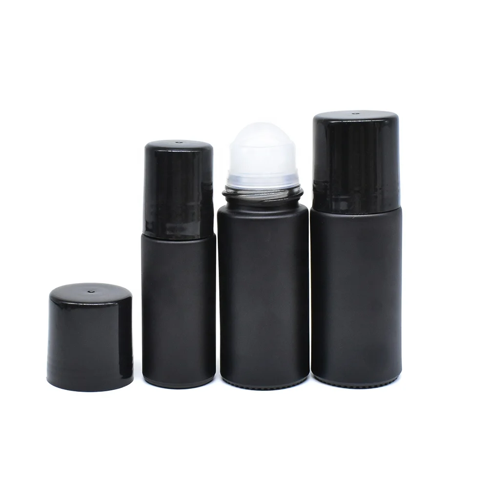 Пустой черный прозрачный янтарный стекло рулон на бутылке 30 мл 50 дезодорант роллер стеклянная бутылка с пластиковым шариком