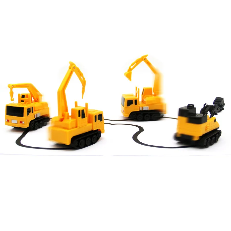 Magic Track Pen Toy Inductive Firetruck School bus Car Dinosaur Puppy Dog Following Line for Kids Educational
