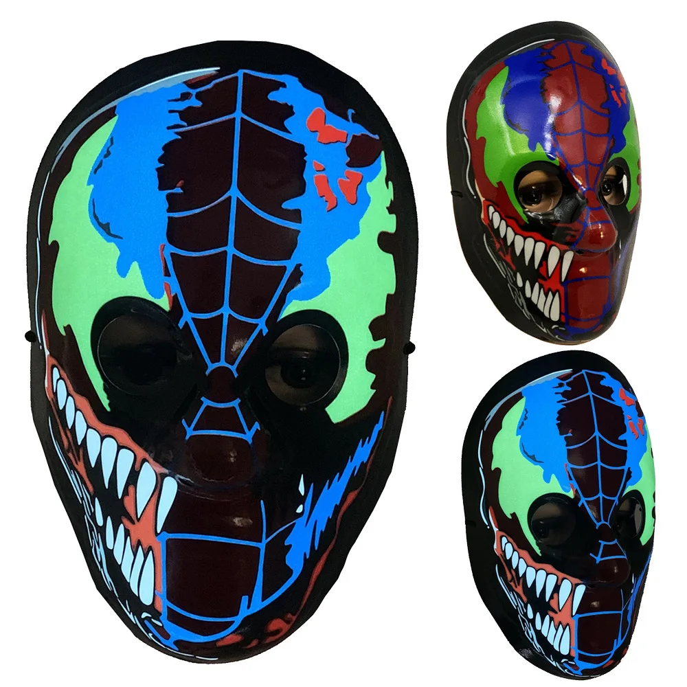 Partycool Glow Luminous Red Blue Black Anime Cosplay Masquerade Party Carnival Rave Halloween Scary Party Led Face Mask