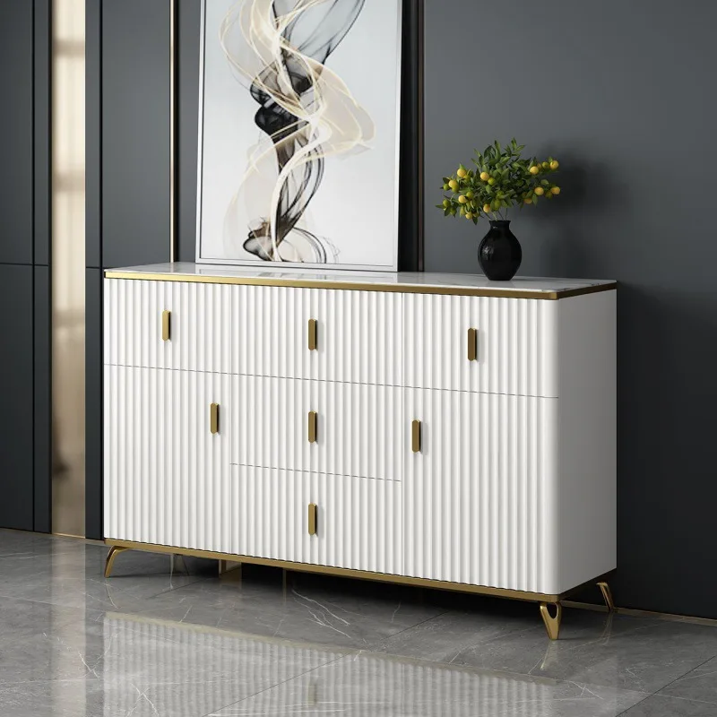 Contemporary White Sideboard Server For Dining Room Minimalist Style Console Cabinet Furniture