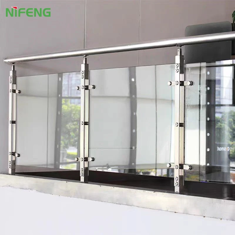 NIFENG MATEL Cheap Hot Selling Glass Handrail, decking Glass Balcony Railing With Glass Made In China Balustrade