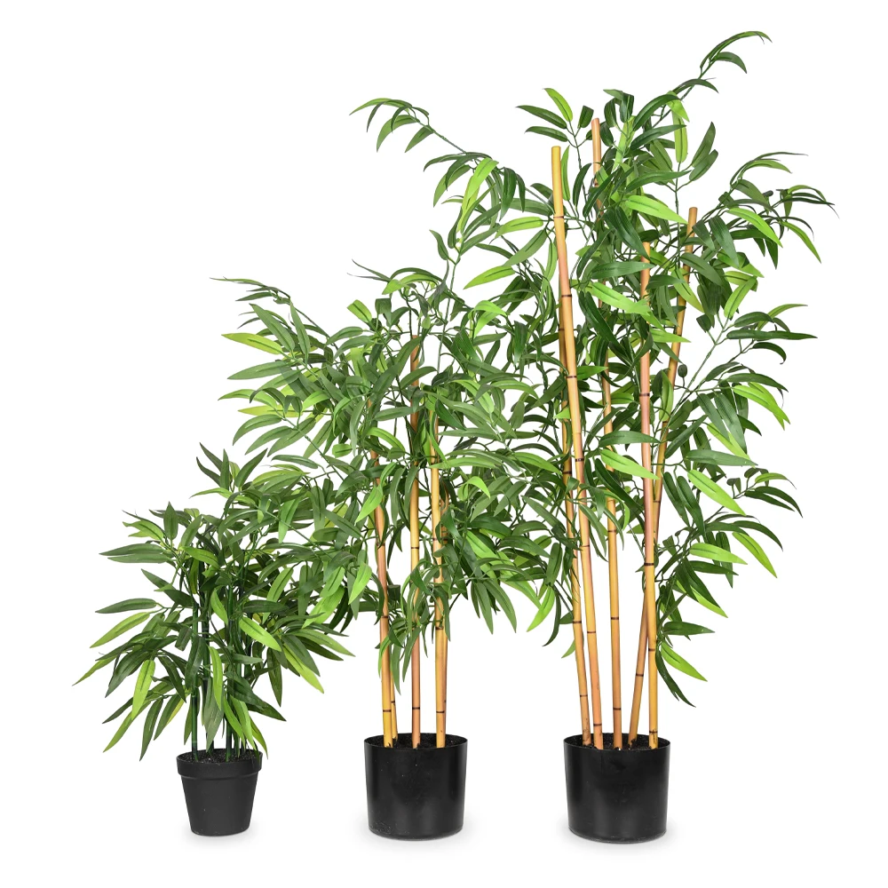 HuiCai 60cm 100cm 130cm customized tall natural plastic artificial bamboo tree plant outdoor