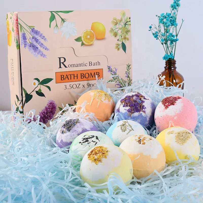 Hot Selling Christmas Gift Set Bath Bomb Custom Packaging Luxury Spa Bath Bombs Bath Ball Bombs Set