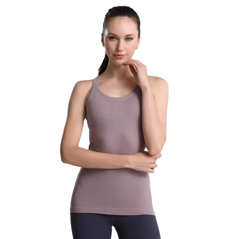 Wholesale custom high quality 2022 tank tops women fitness breathable beautiful back gather top