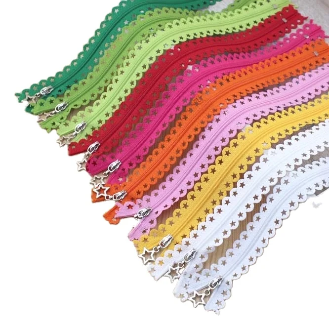 Metal zipper Factory Fashion Custom Color 3# Lace Type Close End Nylon Zipper Manufactured for Lady Dress