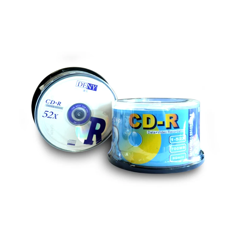 Wholesale Blank CDs 700MB 80MIN 52X 50 Pcs/pack Recordable Disc Single Layer Bulk Cdr Three Colour Printing
