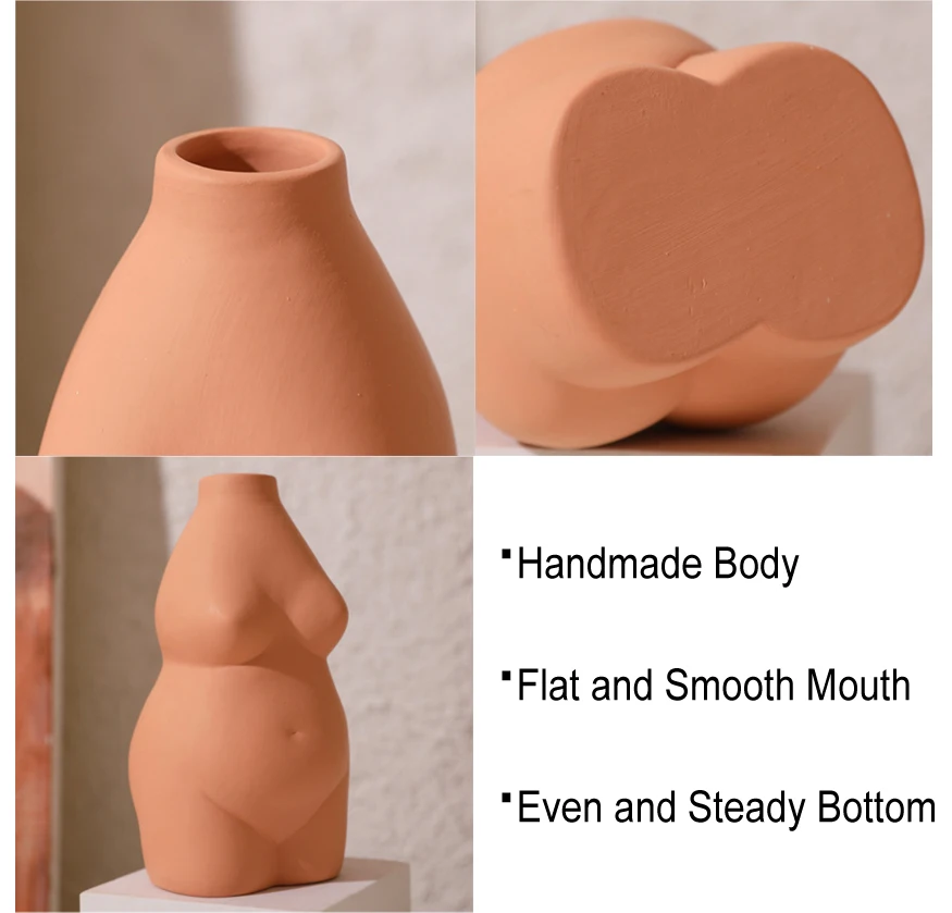 2021 Hot Sell Tabletop Nordic Design Ceramic Body Vase for Home Decoration