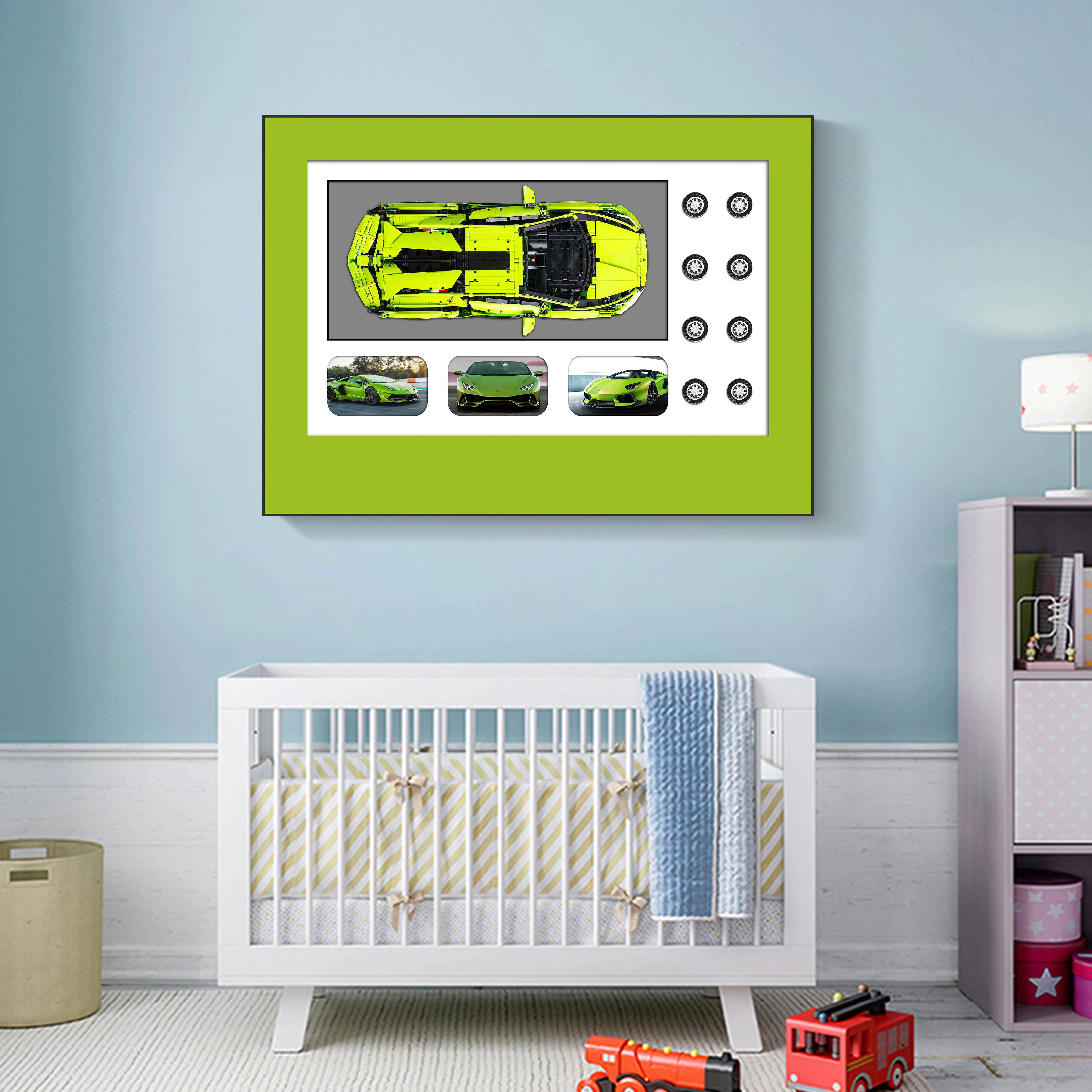 3D building block car  hanging paintings New Trendy Modern Art Super car   decorative painting
