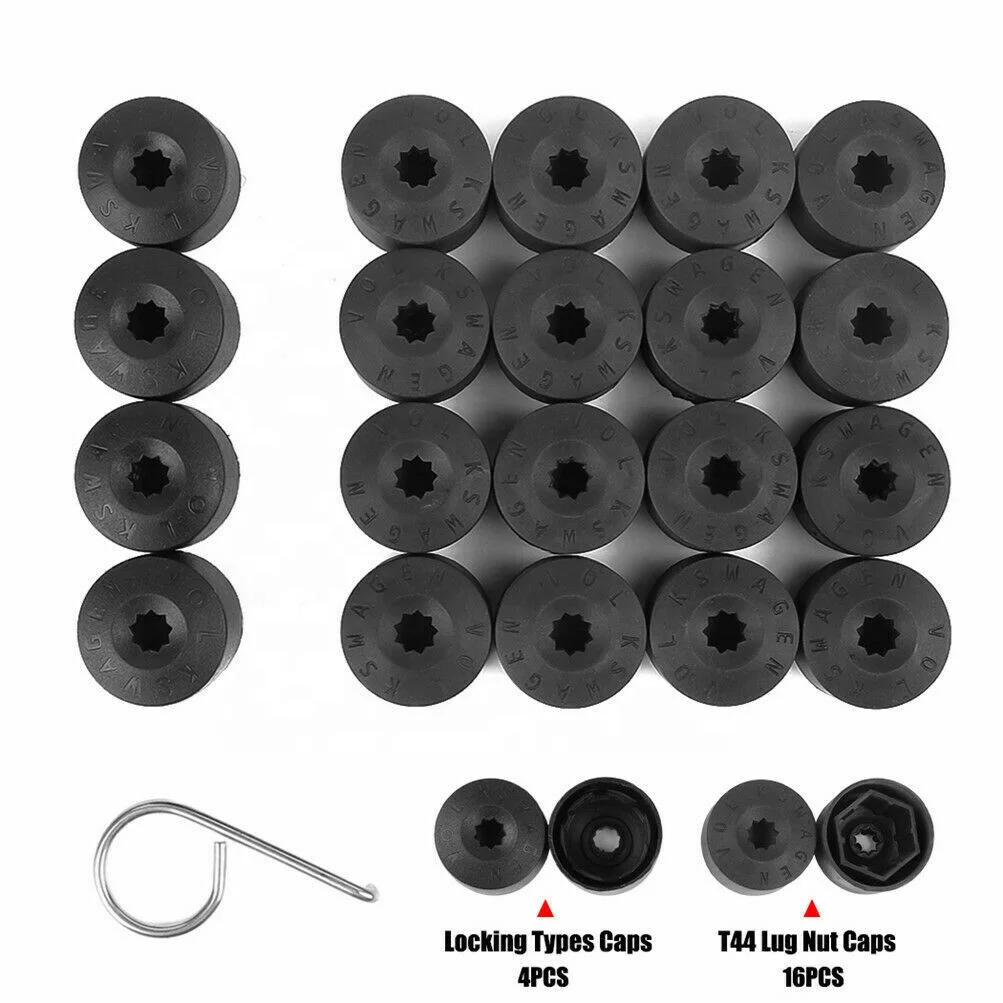 Factory Wholesale 16PCS Wheel Nut Covers+4PCS Locking Type Bolt Covers Wheel Nut With Tool For VW Golf Bora Passat Jetta