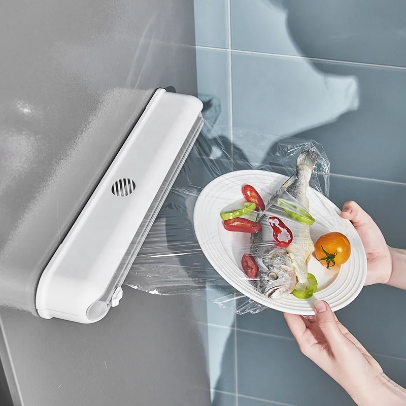 Бытовой кухонный инструмент, диспенсер для пластиковой упаковки продуктов с резаком