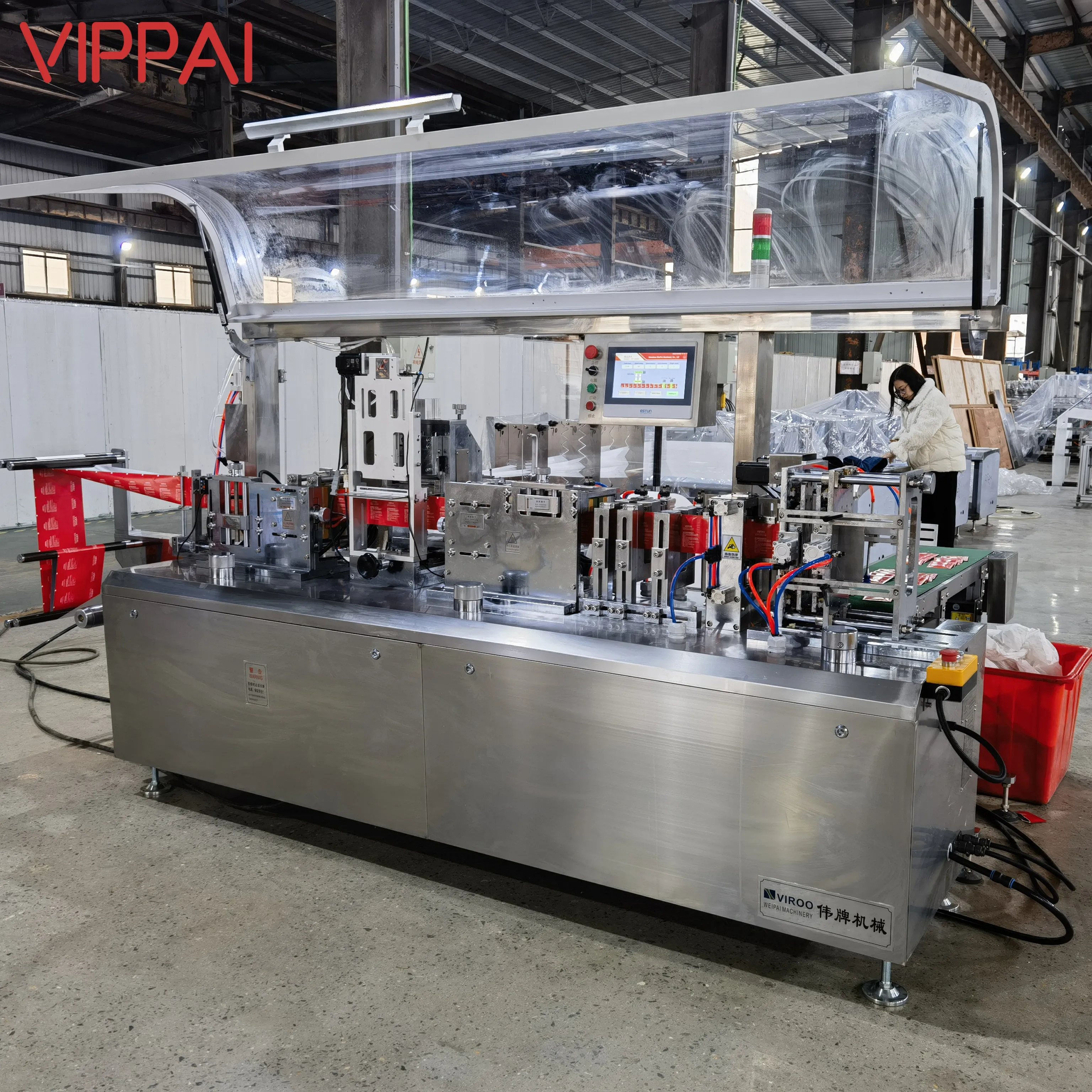VIPPAI Individual Full-automation Four Side Sealing Single Sachet Wet Wipes Machinery Making Machine