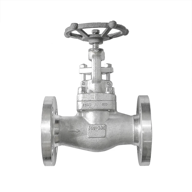 Monolithic forged stainless steel F304L integrated flange globe valve throttling  manual globe valve dn40