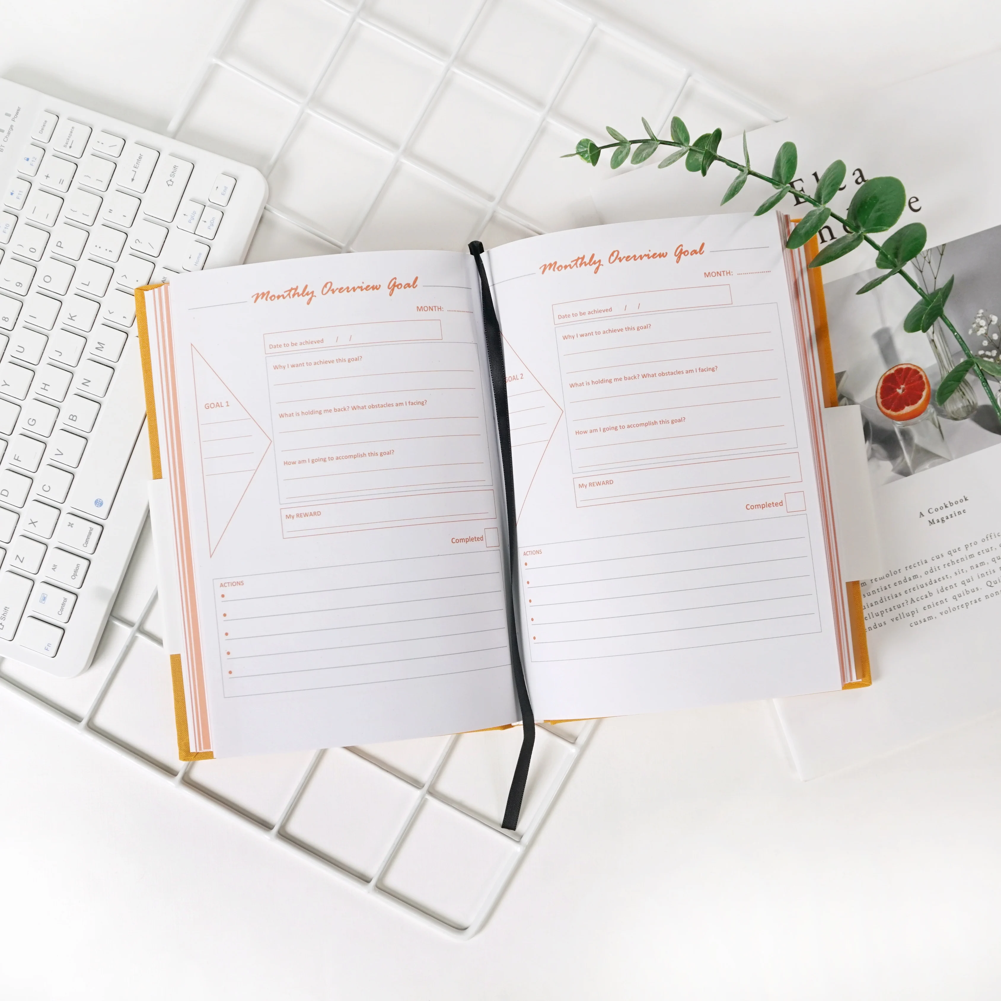 2025 Custom Printing Daily Monthly Dream Planner Goal Motivational Journal Wellness Mindfulness Self Care Linen Diary Notebook