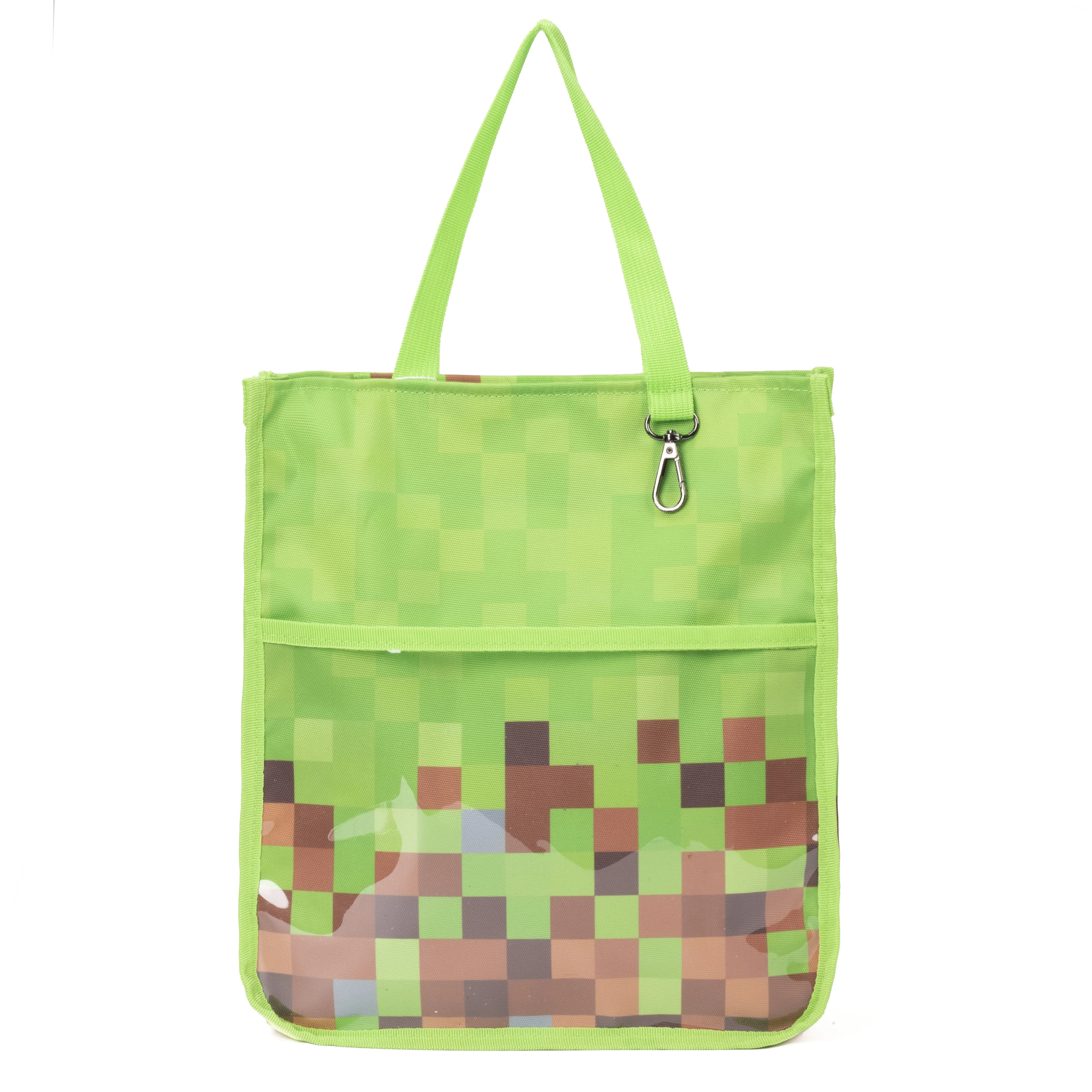 Custom  Handmade Recycled  Personalised Cute Clear Beach Full Print Sublimation Zipper Reusable Book Bag Tote Bag  For Boys Girl