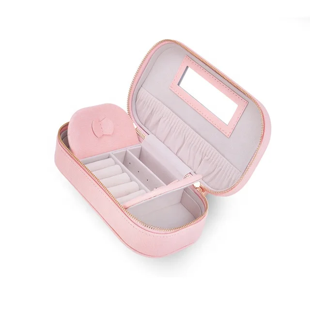 
2020 Double Layer Travel Jewelry Organizer Jewelry Storage Carrying Cases for Earrings Necklaces Rings 