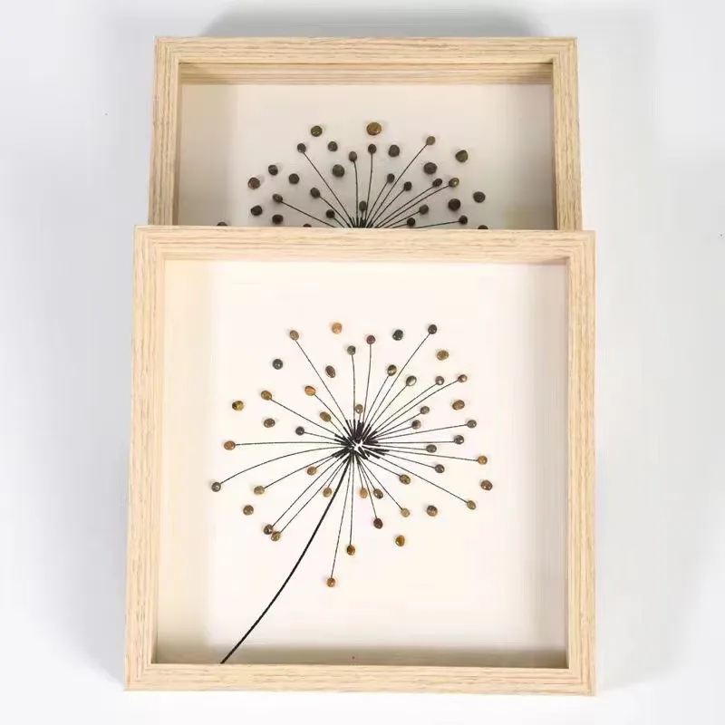 Wholesale natural stone crystals healing stone crystal crafts crystal chips dandelion photo frame for home decor