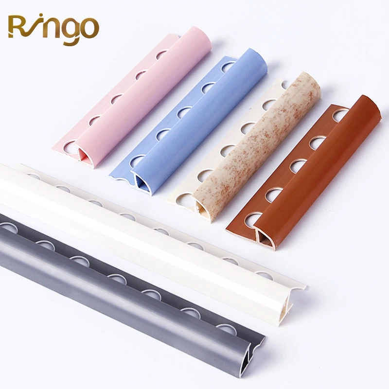 Foshan Ringo Factory Price Plastic Strip Ceramic Tile Angle Decoration Pvc Tile Trim Plastic Strip For Ceramic Tile