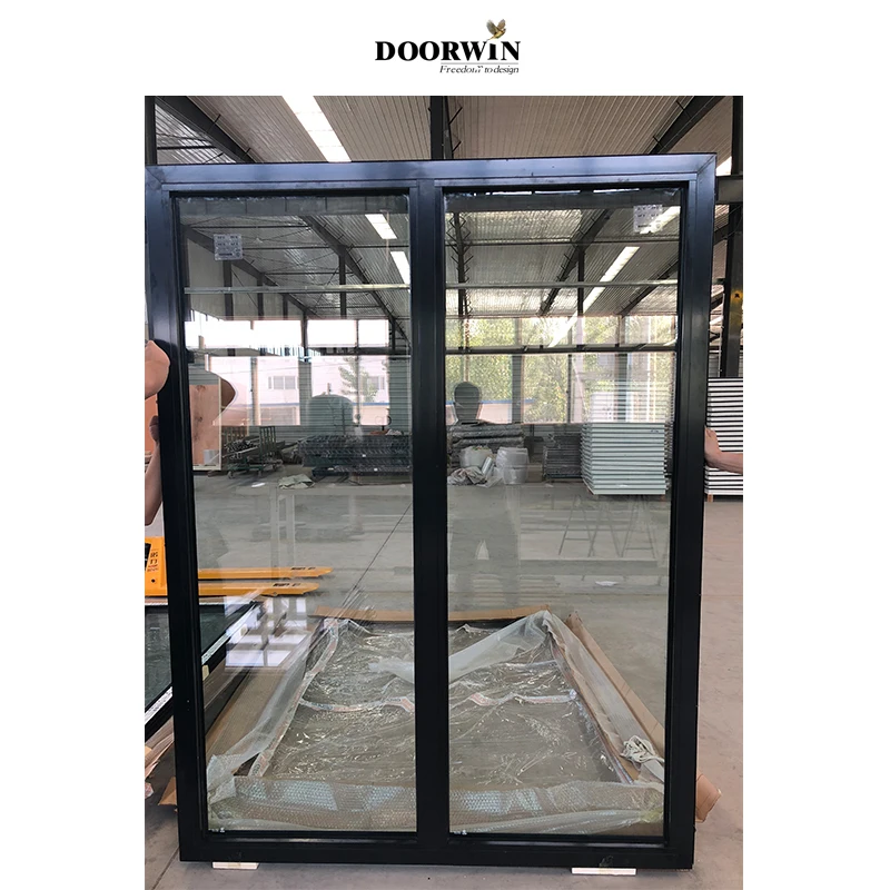 Doorwin Reasonable Price French Residential Double Glazed Impact Resistant Black Windows Aluminum Casement Windows